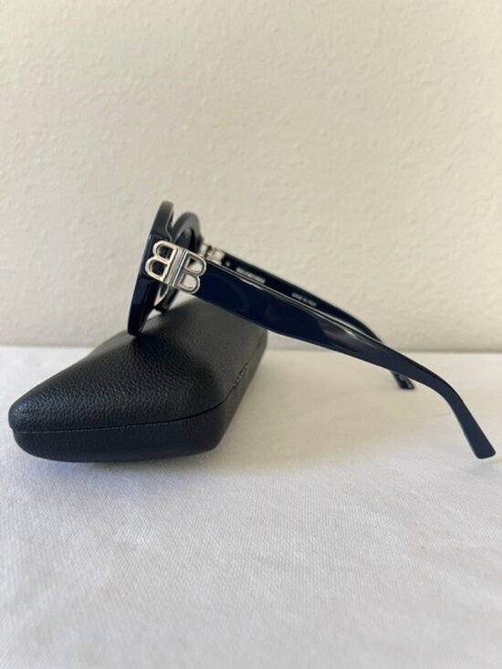 BALENCIAGA Sunglasses Navy Blue/ Silver Womenswear BB0133S 004 main image 6